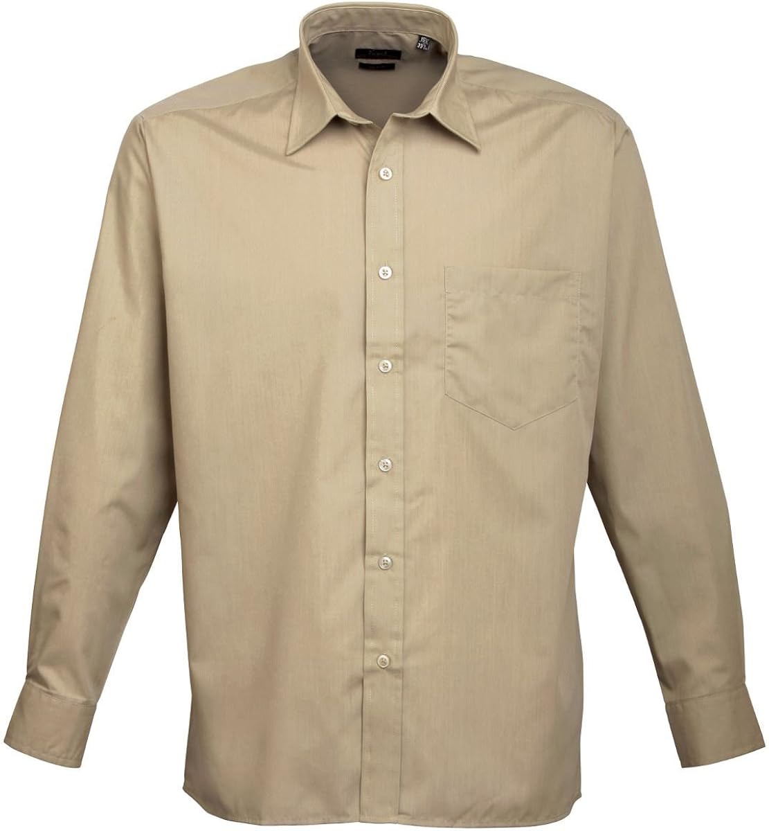 Premier Workwear PR200 para hombre negocio hospitalidad Barwear Manga Larga Popelina camisa caqui tamaño 16: Amazon.es: Ropa y accesorios