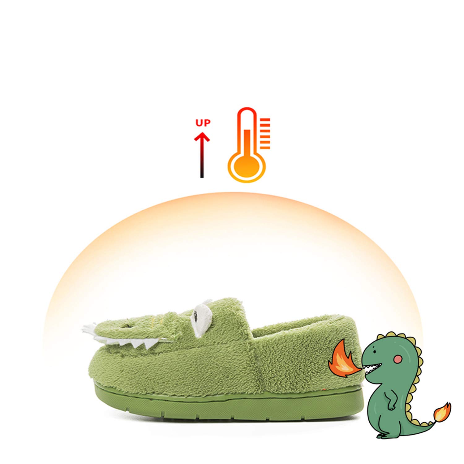 JACKSHIBO Toddler Slippers Boys Girls Dinosaur House Shoes Cute bunny Slipper for Home Indoor Winter Bedroom Non Slip Soft Rabbit Warm shoes