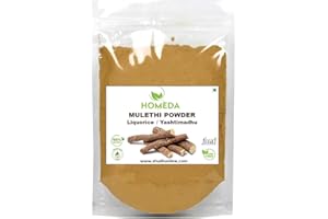 Homeda Organic Licorice Root Powder (3.5 oz - 100g), Mulethi Powder Organic for Face, Pure Licorice Root Extract for Skin, Regaliz Raiz Organico Dried Liquorice Roots Herb, Extracto De Regalis 0.2 lb