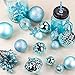 KI Store Baby Blue Christmas Ball Ornaments 34pcs Small Shatterproof Christmas Tree Balls for Xmas Tree Halloween Ornaments Hooks Included 1.57-Inch