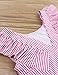 Baby Girl Swimsuit Ruffles One Piece Swimsuit Striped Beach Baby Girl Bathing Suit Bikini Infant Girl Swimwear Headband 2 Pcs Set 0-3T Pink