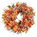 Berry and Autumn Leaves Wreath by Collections Etc., 20-Inch Diameter, Leaf Wreath for Fall and Home Decor