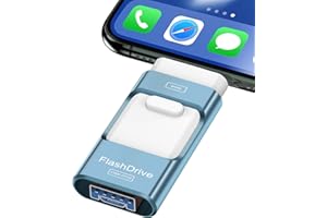 ZARMST 256GB Flash Drive for iPhone Photo Stick,Thumb Drive USB Stick High Speed Transfer USB Drives External Picture Video Storage Memory Expansion for iPhone/iPad/PC (Blue)