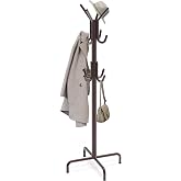 Simple Houseware Standing Coat/Hat Hanger Organizer Rack, 12 Hooks, Bronze | For Entryway, Bedroom, and Hallway