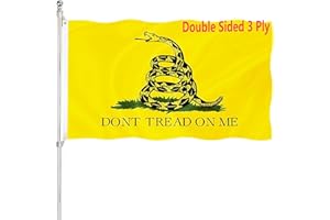 ARSOF Dont Tread On Me Flag 3x5 Outdoor 240D Heavy Polyester Duty Double Sided 3 Ply Gadsden Flag Vibrant Colors ​Durable Canvas Header with 2 Brass Grommets Tea Party Rattle Snake Banner