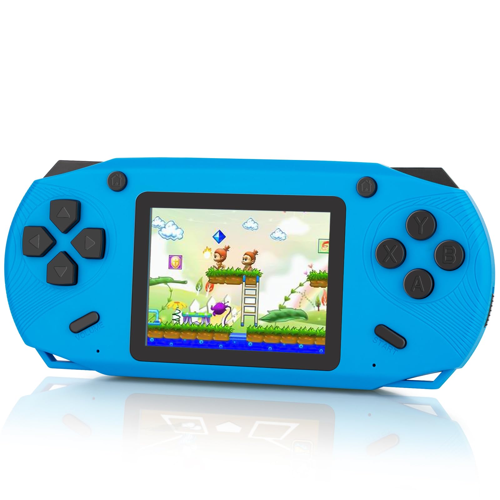 Photo 1 of 16 Bit Handheld Game for Kids, 3.0'' Large Screen Retro Gaming Player, Preloaded 200 HD Retro Kids Games with 2 Cartridges for Birthday Gift, Video Games for Boys & Girls Aged 4-12(Blue)