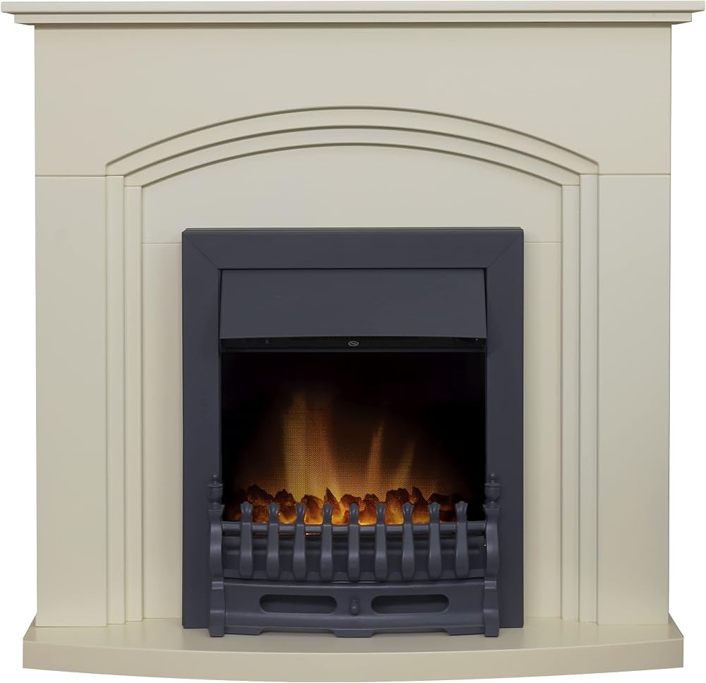 Adam Truro Cream Fireplace 41 Inch with Blenheim Black Electric Fire