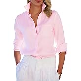 Button Down Shirts for Women Long Sleeve Dress Shirt Wrinkle Free Collared Work Shirt Casual Office Blouse Top