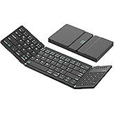 Nillkin Pocket Foldable Wireless Keyboard with Touchpad Numerical Pad for Travel Meeting for Tablet, Mobile Phone,Laptop, Full Size (Small) Keyboard (Black)