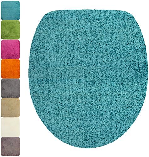 DILUMA proheim Toilet Lid Cover 47 x 36 cm - Cuddly Oval Toilet Seat Cover 1200 g/m², Colour:Turquoise