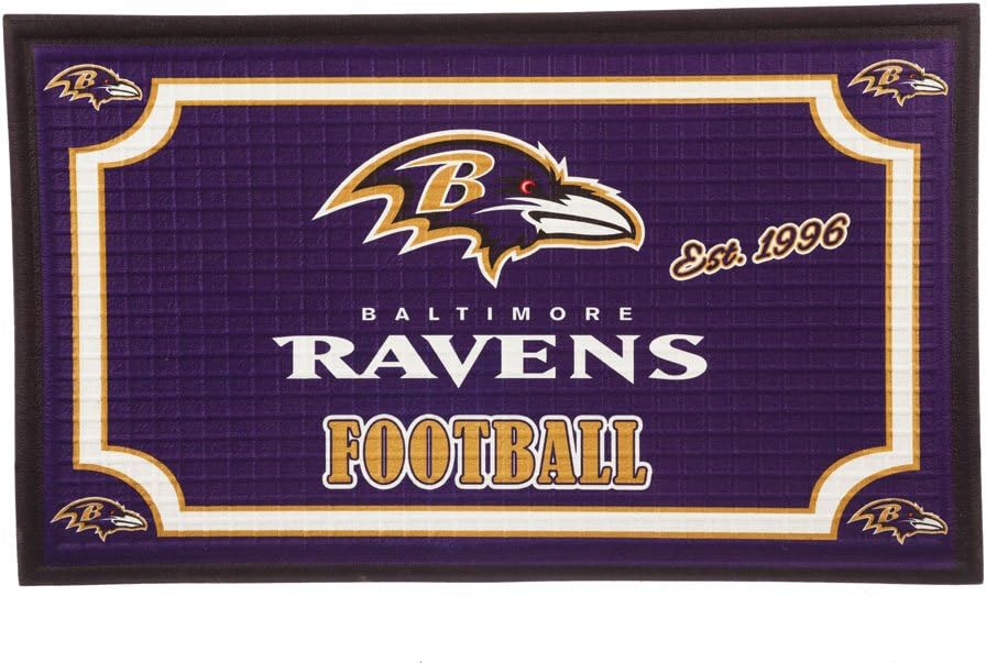 Team Sports America NFL Baltimore Ravens Embossed Outdoor-Safe Mat - 30