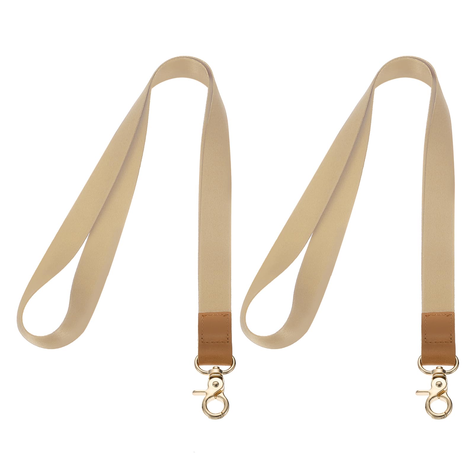 PATIKIL Neck Lanyard, 2 Set Long ID Badge Lanyard with Lobster Clasp for Teacher Women Men Keychain Lanyard Strap for Wallet Keys ID Card Whistle, Khaki