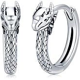 925 Sterling Silver Dragon Earrings for Men Women, Hoop Earring with Dragon Scales, Punk Valentines Earrings Valentines Day Gifts for Her Jewelry for Women