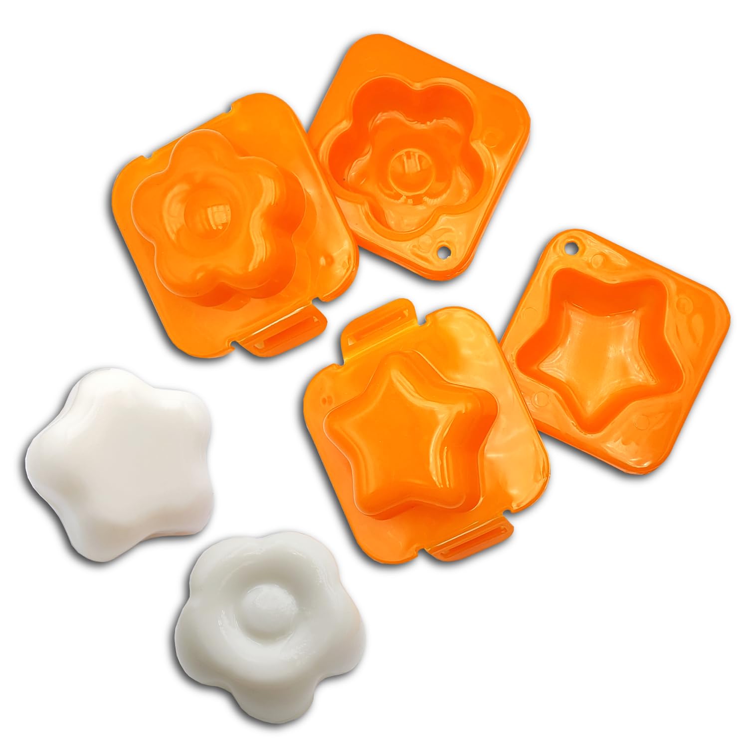 Leddy Living 2PCS Boiled Egg Mould, Sushi Rice Ball Shaper, Bento Accessories, Restaurant, Home, Picnic, Schools and Kindergartens, DIY Tools, Egg Mold DIY (Flower - Star)