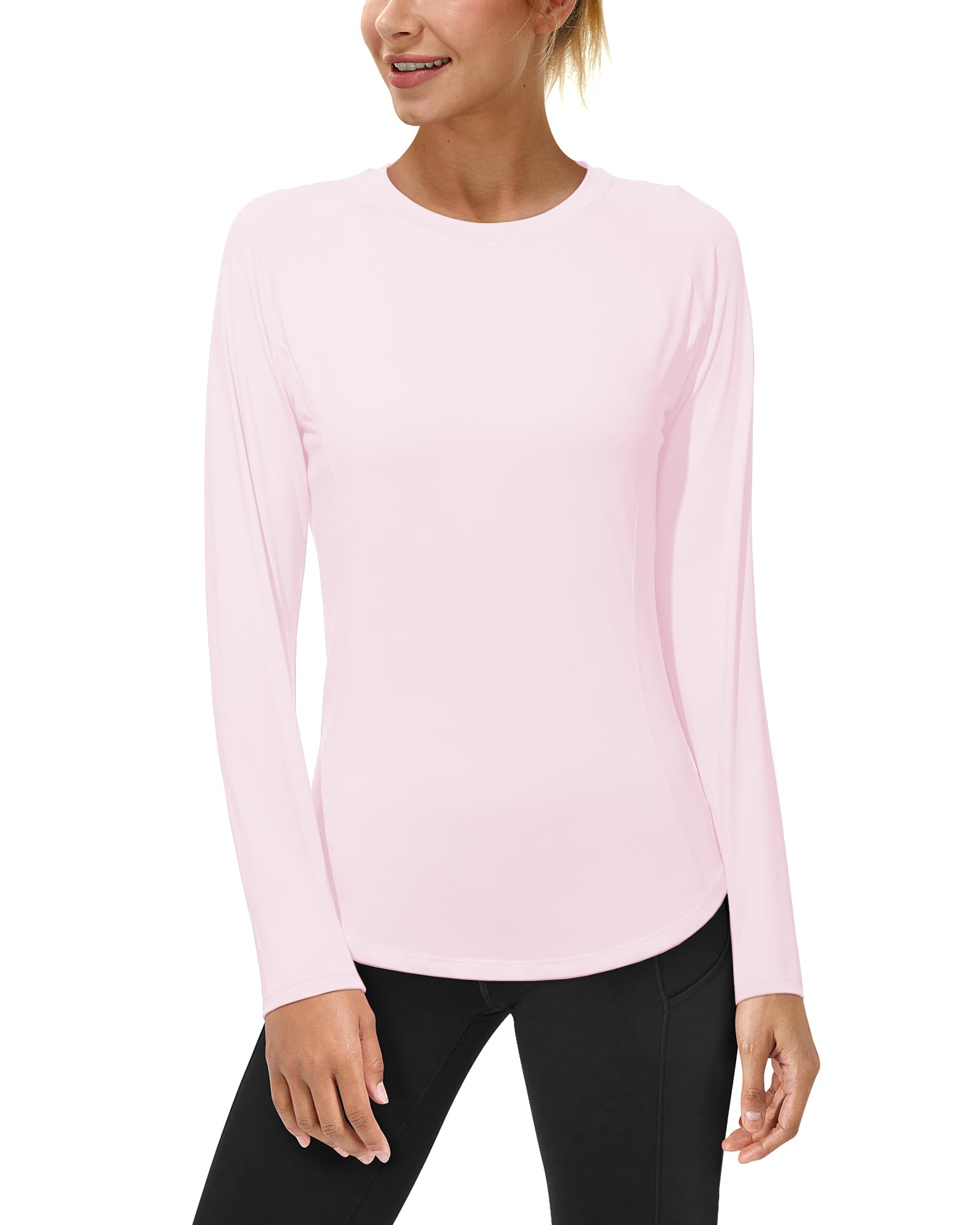 Photo 1 of Roadbox Womens Long Sleeve UV Sun Protection Shirts UPF 50+ for Workout Swim Light Pink