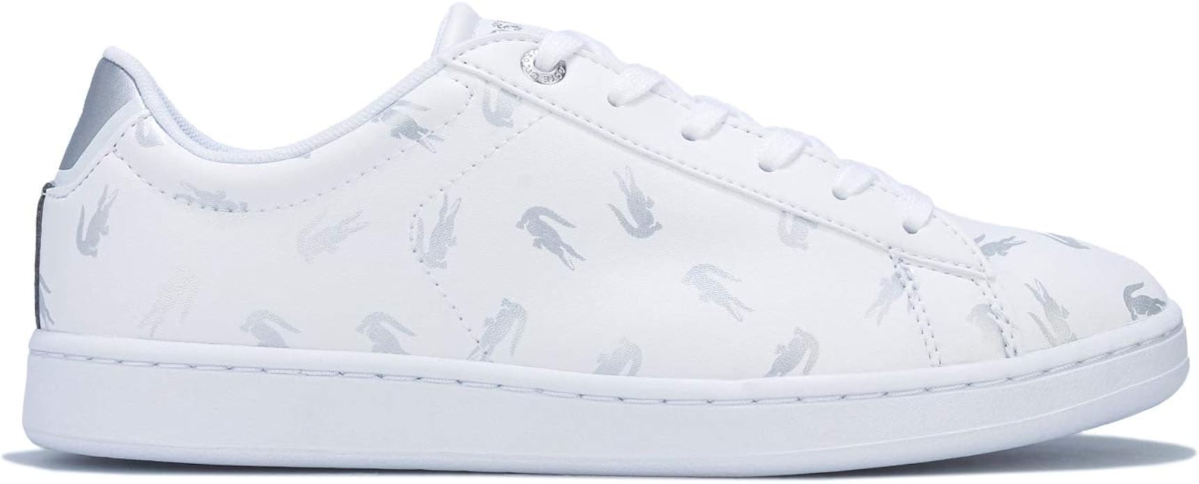 lacoste silver trainers