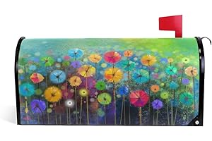 ALAZA(MAILBOX COVER) ALAZA Seasonal Nature Spring Summer Autumn Winter Flowers Magnetic Mailbox Cover Oversized for Garden Yard Outdoor Decorations-25.5" x20.8