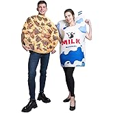 KalcyKizz Milk Carton and Cookie Costume Set, Novelty Food Costumes for Adults