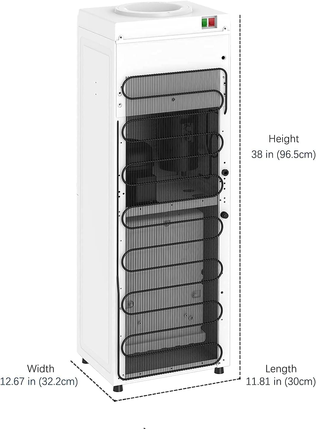 SOOPYK Top Loading Water Dispenser Water Cooler 5 Gallon Hot and Cold Water Dispenser | Child Safety Lock and Storage Cabinet for Home Office Use, White: Kitchen & Dining