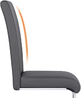 Yaheetech Modern Set of 4 Dining Chairs Leather PVC Chair with Metal Legs Dark view 6