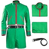 Gosbeliy Anime Cosplay Costume Jacket Shorts Green Shirt and Shorts Set Halloween Uniform Outfit for Mens Adults