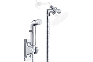 Dog Shower Attachment Metal, YDmeet Pet Washing Hose Attachment for Fast & Clean Bathing, Brass 3 Way Diverter, Adjustable Sprayer wtih Turn Off, 8 ft Hose and Holder, Chrome