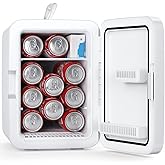 CROWNFUL Mini Fridge, 4 Liter/6 Can Portable Cooler and Warmer Personal Refrigerator for Skin Care, Cosmetics, Beverage, Food,Great for Bedroom, Office, Car, Dorm, ETL Listed (White) on Fridge.com