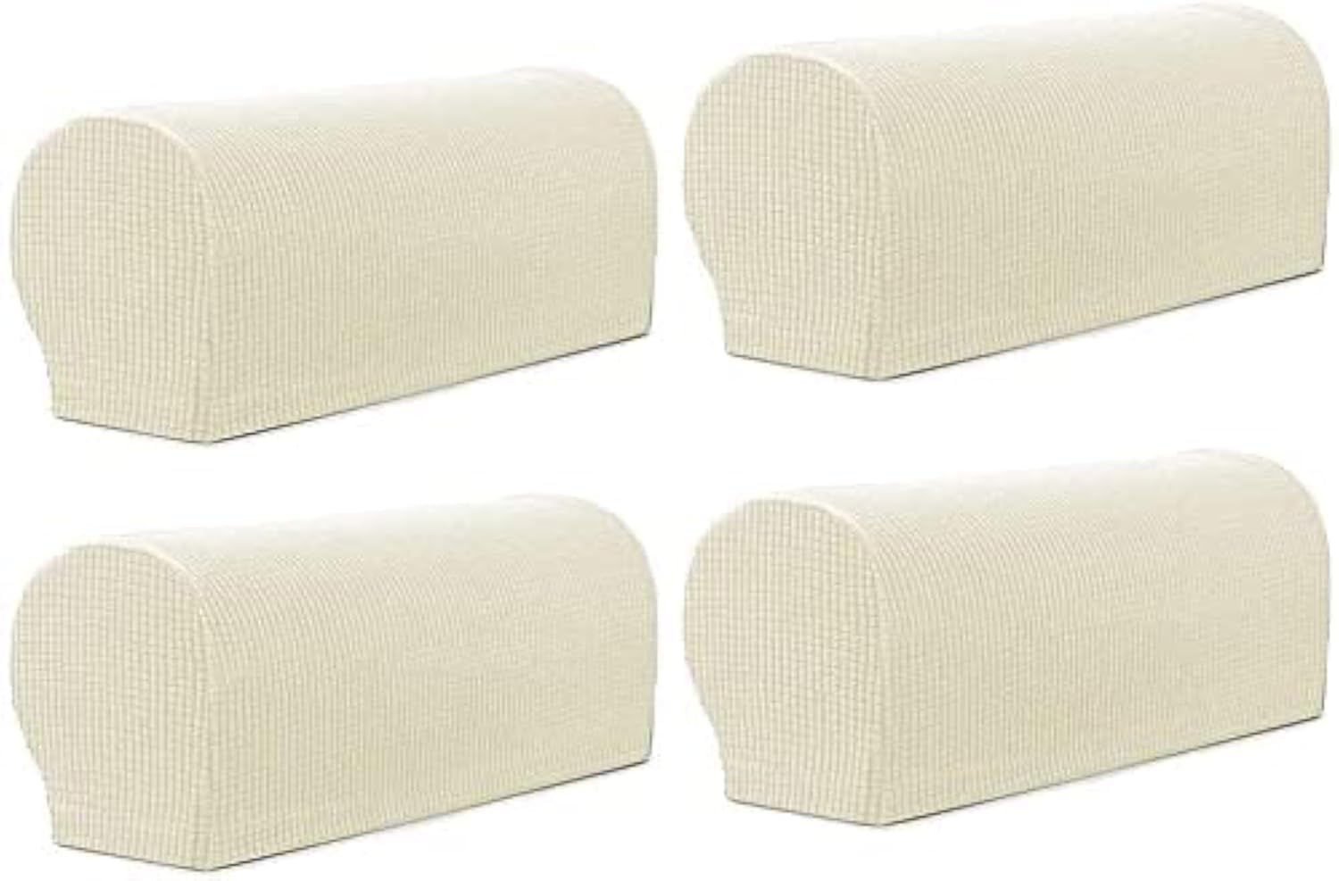 Sxspace Arm Rest Covers Sofa Set of 4 Stretch Armchair Couch Non-Slip Furniture Protector Slipcovers for Chair Sofa Couches Recliner (Ivory White)