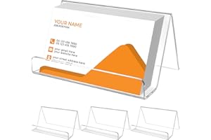 MaxGear Acrylic Business Card Holder for Desk, Multiple Premium Business Card Stand for Workspace, Clear Plastic Name Cards Display Holder for Exhibition, Home and Office, Capacity: 50 Cards, 3 Pack