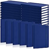 40 Pieces Small Notebooks A6 Pocket Journals 3.5 x 5.5 Inch Small Leather Notebook Mini Ruled Lined Journal with Elastic Band Pen Holder Page Marker Ribbons for Diary School Business Office (Blue)
