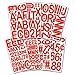 The Peel People Peel and Stick Letters and Numbers - Acid-Free, Non-Toxic, Use Indoors or Outdoors, Made in The USA, 252 Stickers Included, Solid Red