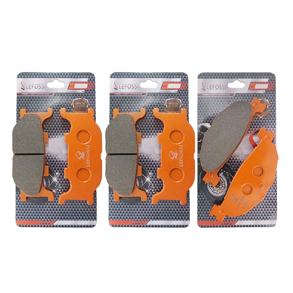 LE LEFOSSI Front Rear Carbon Fiber Brake Pads for Compatible with Yamaha YP 400 Majesty 2005-2013 XP 500 S/T/V T-Max 500 2004-2007 FA199F FA408R