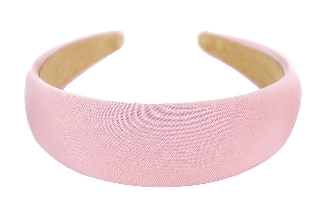 Axy Wide Headband with Fabric Padded Candy Colours - Beautiful Headband Hair Accessories HRK2A (01 Pink) — image 1