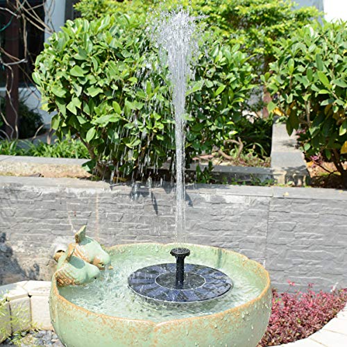 SOARAISE Solar Bird Bath Fountain Pump, 1.4W Free Standing Powered Water Pumps Panel Kit Outdoor Birdbath for Garden, Pond, Pool