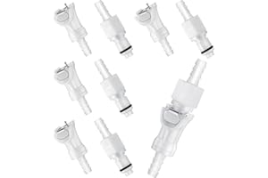 Chunful 10 Pcs 1/4" Quick Disconnect Connect Hose Barb Insert Fittings Plastic Male Female Coupling Connector 5 Female and 5 Male Connectors