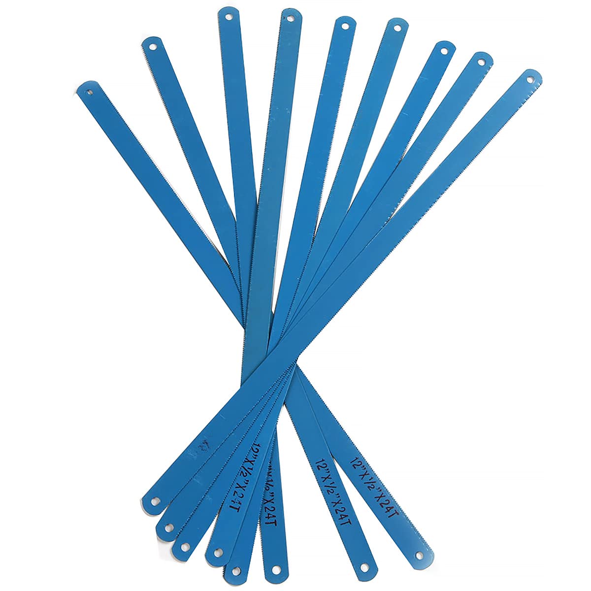 Carbon Steel Junior Hacksaw Blade, 10PCS 24TPI 300mm Carbon Steel Hacksaw Blade, Replacement Blades, Sabre Saw Combo Wood & Metal Cutting fits Made with HSS