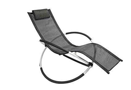 Leco Alu-Schaukelstuhl Aluminium, Kunststoffgewebe 4 x 4, schwarz