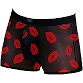 Evankin Men's Underwear Sexy Mesh Breathable Boxer Briefs Low Rise Cool Valentines Boxers Pack Set