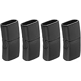 uxcell 10mmx5mm Flat Leather Clasp, 4Pcs Bracelet Clasps Flat Closure End Caps for Bracelet Craft Making Supplies DIY, Black