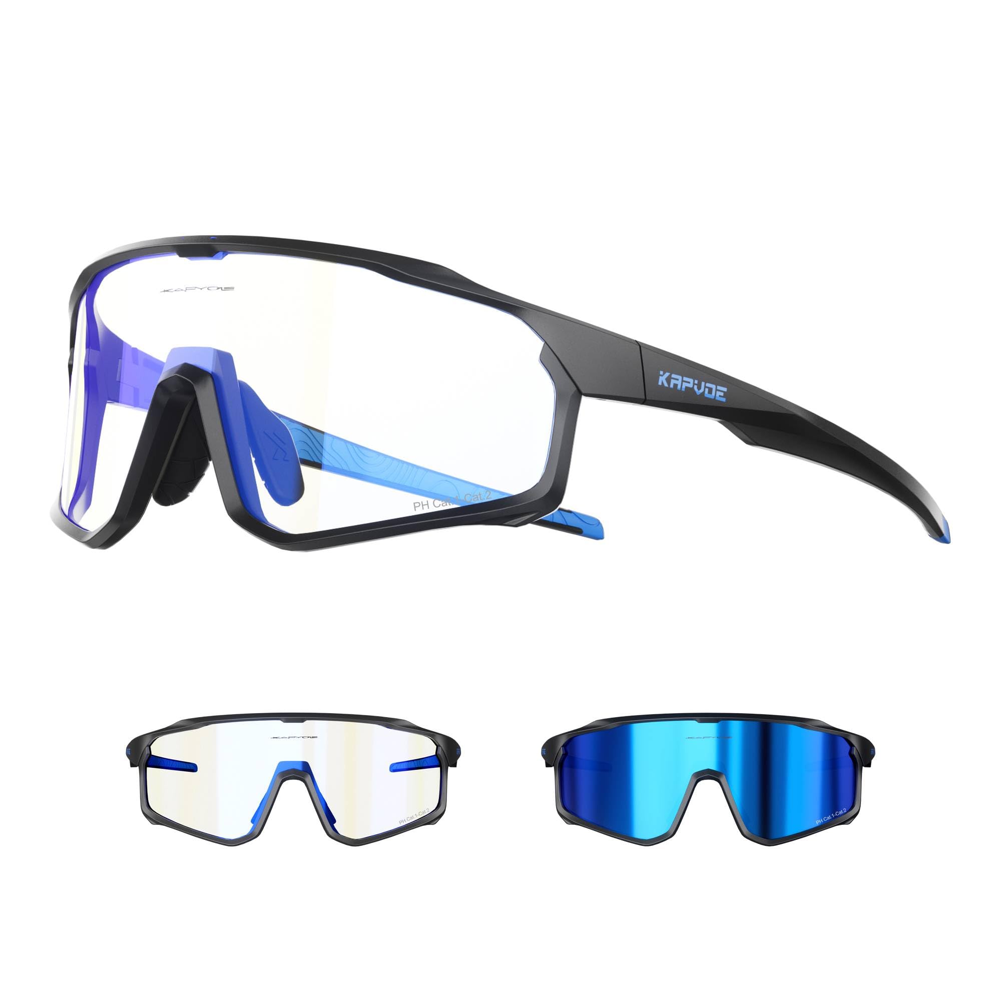 KAPVOE Photochromic Cycling Glasses Men Women Clear Mountain Bike Sunglasses MTB Sports Transition Triathlon Bicycle - K93