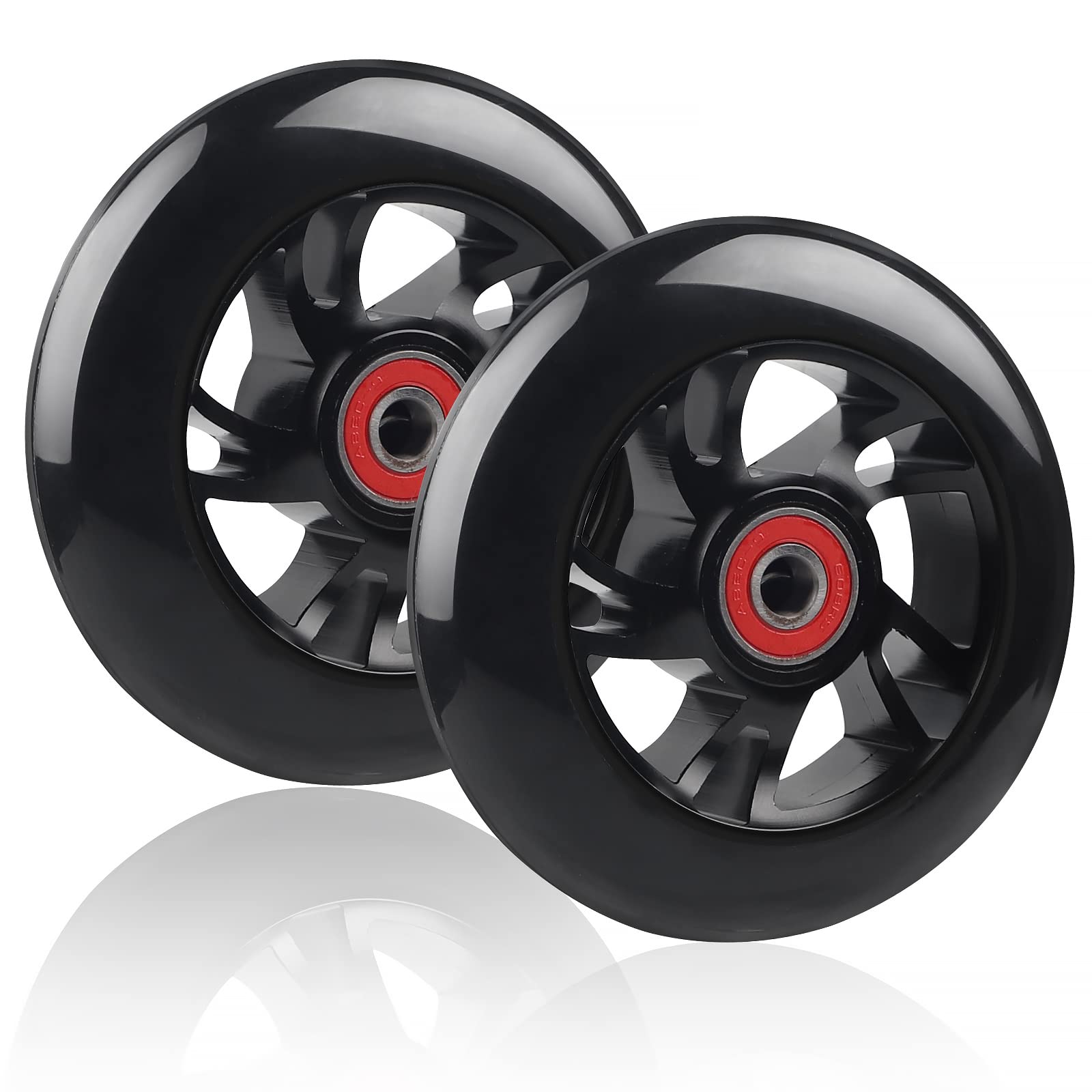 DBREAKS Set of 2 Stunt Scooter Wheels 100 mm, Wheels for Scooter 100 mm, Black, Scooter Wheels with ABEC-9 Ball Bearings, Hardness 88A, Suitable for All Range of Scooters