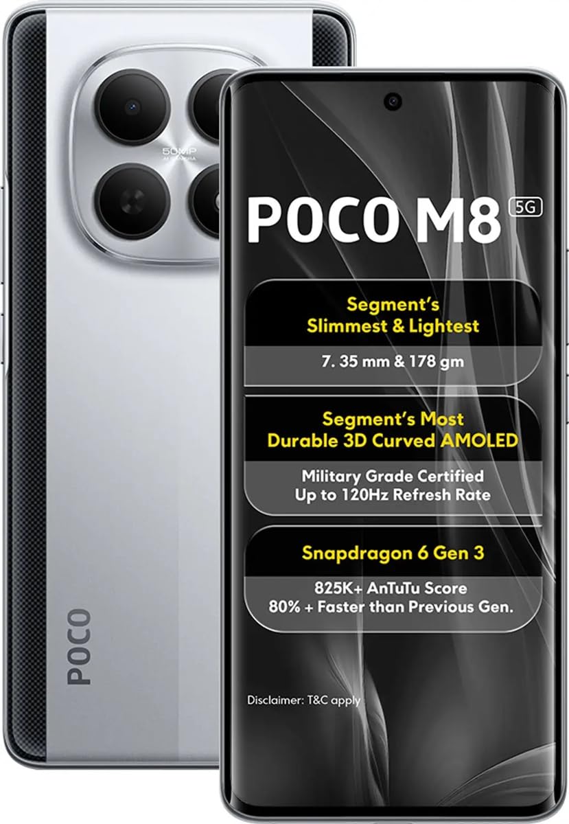 Poco M8 5G Frost Silver 8GB RAM 128GB ROM