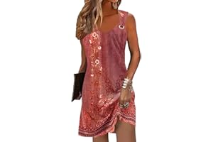 DISAMER Summer Dresses for Women 2024 Sundresses Sleeveless Beach Swimsuit Cover Ups Spring Casual Loose Tank Tshirt Dress