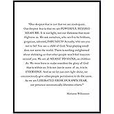 LARGE 11X14 - Marianne Williamson Deepest Fear Quote Wall Art Print - Perfect for Office and Home Decor - Makes a Great Affordable Gift - Inspirational and Motivational - Ready to Frame Photo