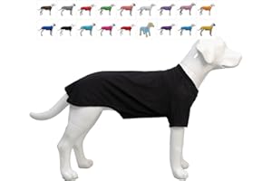 Lovelonglong Pet Clothing Dog Costumes Basic Blank T-Shirt Tee Shirts for Medium Large Dogs Black XXXL