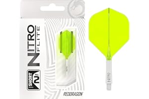 RED DRAGON Darts – Nitro Flite Integrated Flight & Shaft System – No.2 Shape and Design - Available in Short, Intermediate & Medium - Available in Variety of Colours - Professional Darts Accessories