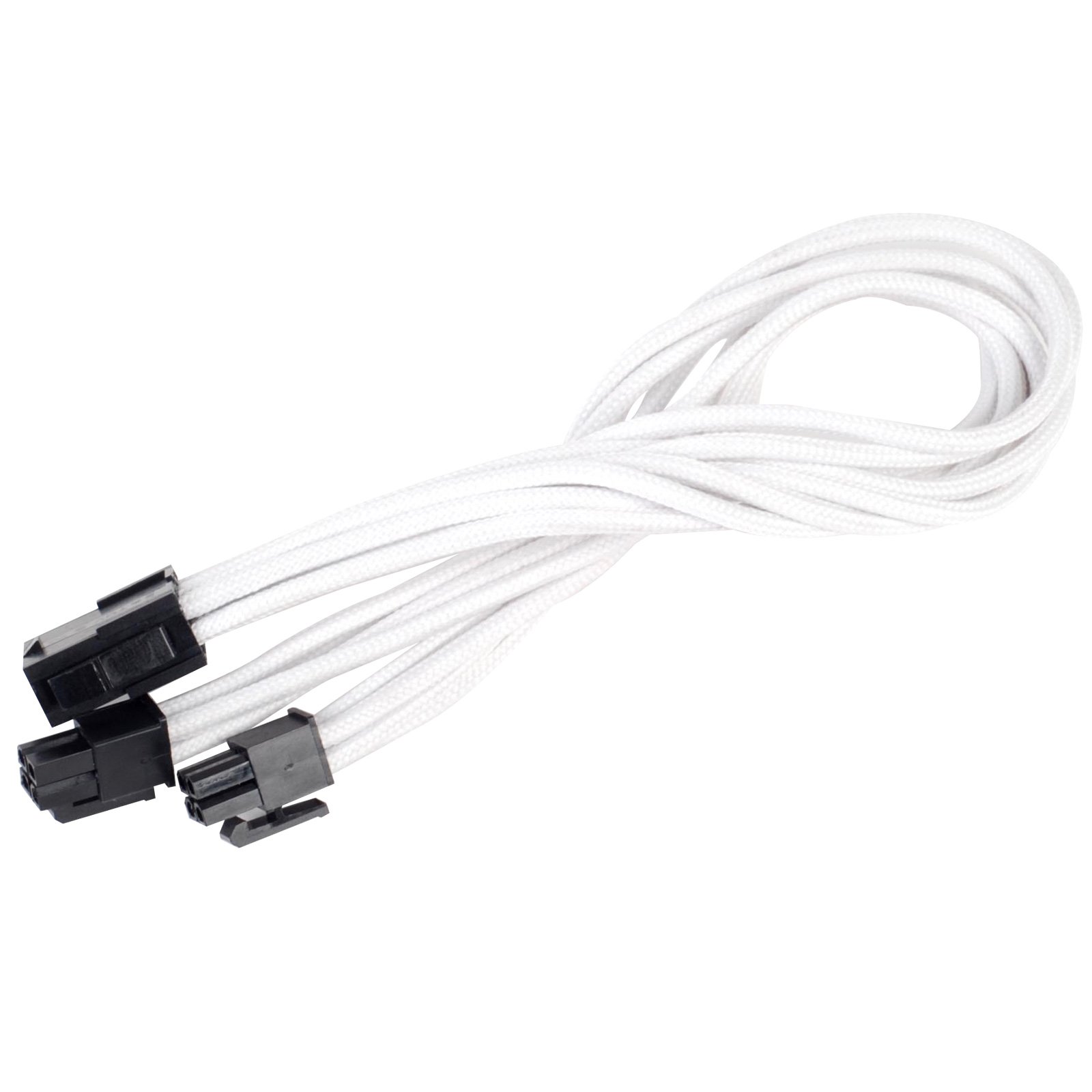 SilverStone SST-PP07-EPS8W - 30cm EPS 8pin to EPS/ATX 4+4pin Sleeved Extention Cable, white — image 1