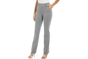 iChosy Women's Pull On Barely Bootcut Stretch Dress Pants