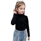 CYCX Toddler Long Sleeve Shirt, Fleece Lined Thermal Tops Mock Neck Solid Tee Stretchy for Girls Boys Winter Wear 1-6 Years