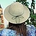 Double Couple Linen Wide Brim Summer Beach Sun Hat For Women Foldable Travel Packable UV Bucket Cap (Beige)